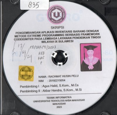 Pengembangan Aplikasi Inventaris Barang Dengan Metode Extreme Programming Berbasis Framework Codeigniter Pada Lembaga Layanan Pendidikan Tinggi Wilayah IX Sulawesi