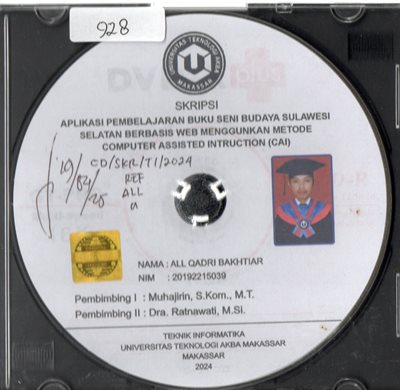 Aplikasi Pembelajaran Buku Seni Budaya Sulawesi Selatan Berbasis Web Menggunakan Metode Computer Assisted Instruction (CAI)
