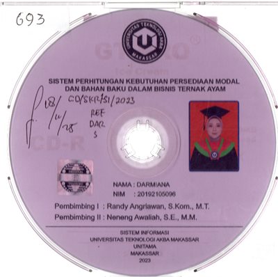 Sistem Perhitungan Kebutuhan Persediaan Modal Dan Bahan Baku Dalam Bisnis Ternak Ayam