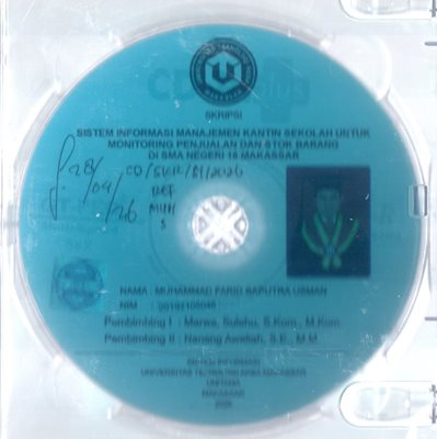 Sistem Informasi Manajemen Kantin Sekolah Untuk Monitoring Penjualan Dan Stok Barang Di SMA Negeri 18 Makassar