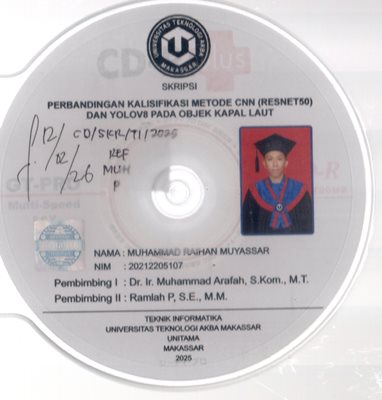 Perbandingan Klasifikasi Metode CNN (ResNet50) Dan YOLOv8 Pada Objek Kapal Laut