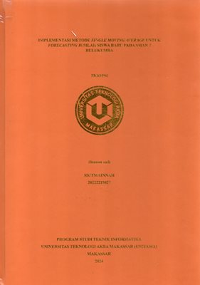 Implementasi Metode Single Moving Average Untuk Forecasting Jumlah Siswa Baru Pada SMAN 7 Bulukumba