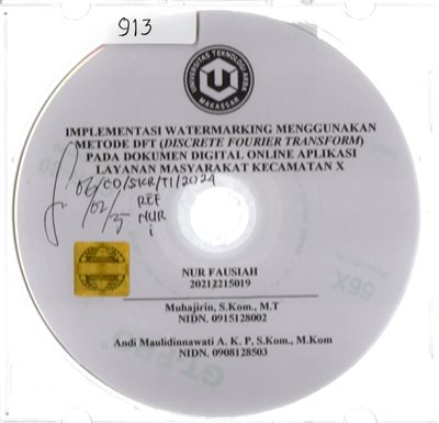 Implementasi Watermarking Mengunakan Metode DFT (Discrete Fourier Transform) Pada Dokumen Digital Online Aplikasi Layanan Masyarakat
