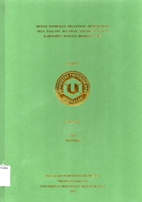 Sistem Informasi Pelayanan Administrasi Desa Tallang Bulawan Kecamatan Pana Kabupaten Mamasa Berbasis Web