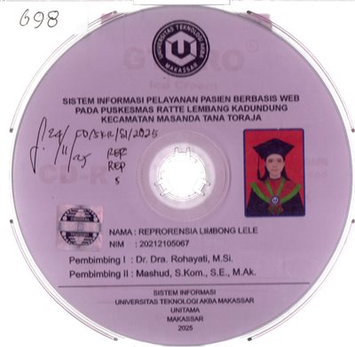 Sistem Informasi Pelayanan Pasien Berbasis Web Pada Puskesmas Ratte Lembang Kadundung Kecamatan Masanda Tana Toraja