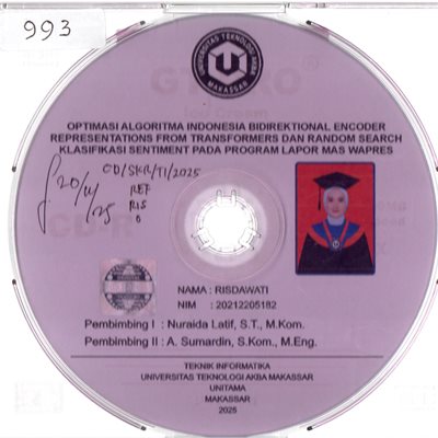Optimasi Algoritma Indonesian Bidirectional Encoder Representations From Transformers Dan Random Search Klasifikasi Sentimen Pada Program Lapor Mas Wapres
