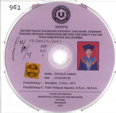 Sistem Pakar Diagnosis Penyakit Dan Hama Tanaman Porang Dengan Penerapan Metode Certainty Factor Pada Kabupaten Bulukumba