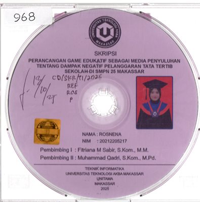 Perancangan  Game Edukatif Sebagai Media Penyuluhan Tentang Dampak Negatif Pelanggaran Tata Tertib Sekolah Di SMPN 25 Makassar