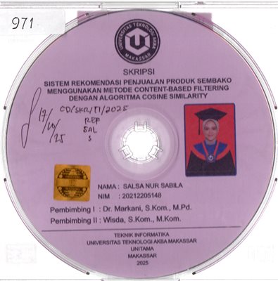 Sistem Rekomendasi Penjualan Produk Sembako Menggunakan Metode Content-Based Filtering Dengan Algoritma Cosine Similarity