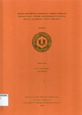Sistem Rekomendasi Penjualan Produk Sembako Menggunakan Metode Content-Based Filtering Dengan Algoritma Cosine Similarity