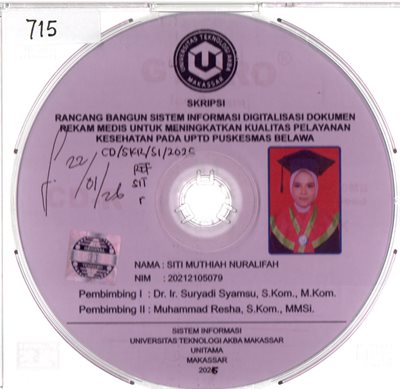 Rancang Bangun Sistem Informasi Digitalisasi Dokumen Rekam Medis Untuk Meningkatkan Kualitas Pelayanan Kesehatan Pada UPTD Puskesmas Belawa