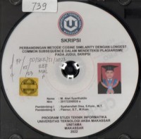 Perbandingan Metode Similarity Dengan Longest Common Subsequence Dalam Mendeteksi Plagiarisme Pada Judul Skripsi