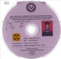 mplementasi Kombinasi Metode Maximum Marginal Relevance Dan Text-To-Text Transfer Transformer Untuk Malakukan Peringkasan Dokumen Teks