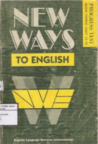 New Ways to English
Progress Test Book Three